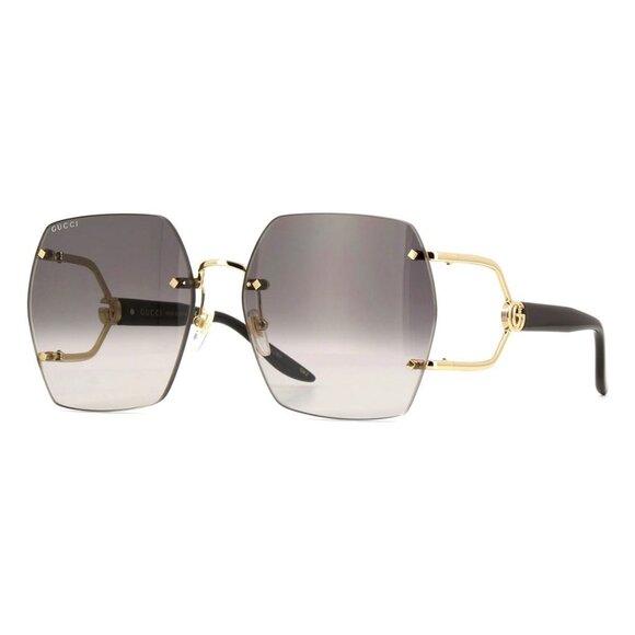 New GUCCI Gold Rimless Square GG1562S 001 Sunglasses Women - Picture 1 of 3